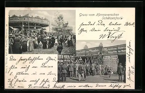 AK Hannover, Schützenfest, Festplatz, Karussell, Specialitäten-Theater