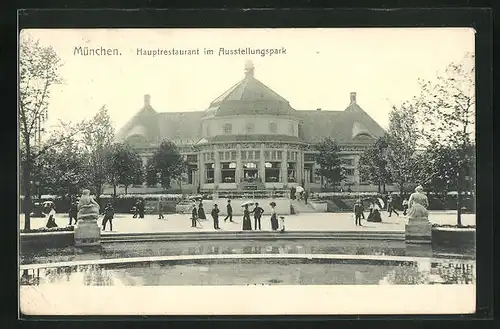 AK München, Hauptrestaurant im Ausstellungspark