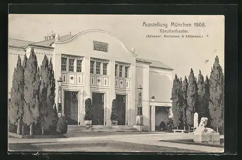 AK München, Ausstellung 1908, Künstlertheater