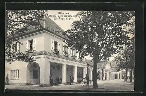 AK München, Fassade vom Haupteingang der Ausstellung