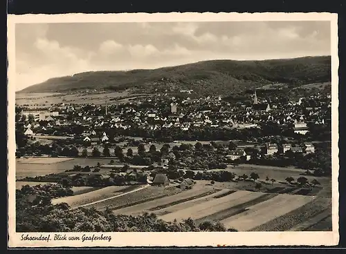 AK Schorndorf, Blick vom Grafenberg auf den Ort