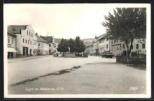 AK Aigen im Mühlkreis, Strassenpartie mit Gasthof Almesberger