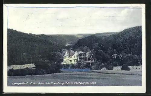 AK Bürgel / Thüringen, Fritz-Sauckel-Erholungsheim im Langenthal