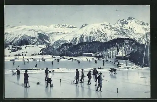 AK Wintersport in den Bergen, Curling, Eisstockschiessen