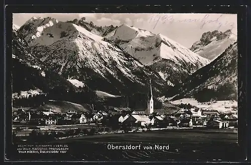 AK Oberstdorf, Ortsansicht von Nord