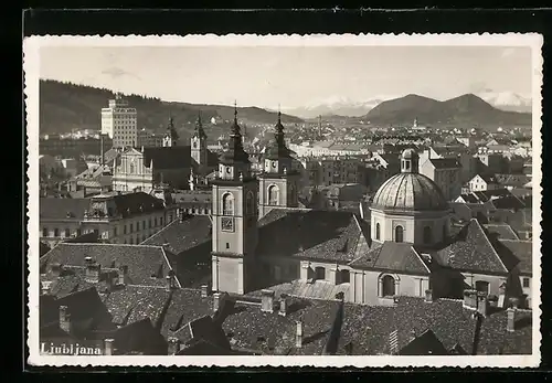 AK Ljubljana, Teilansicht mit Kirche