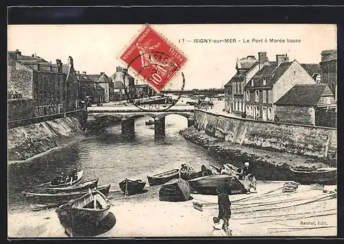 AK Isigny-sur-Mer, Le Port à Marée basse