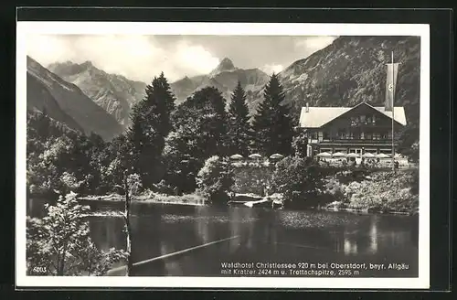 AK Oberstdorf / bayr. Allgäu, Waldhotel Christlsee mit Kratzer