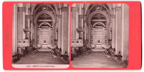 Stereo-Fotografie G. Brogi, Firenze, Ansicht Loreto, Interno della Chiesa