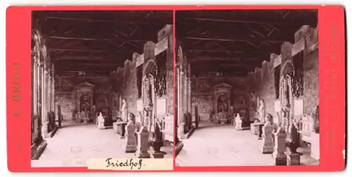 Stereo-Fotografie G. Brogi, Firenze, Ansicht Pisa, Cimitero - Friedhof