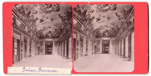 Stereo-Fotografie G. Brogi, Firenze, Ansicht Florenz, Palais Riccardi