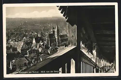 AK Esslingen / Neckar, Panoramablick von der Burg