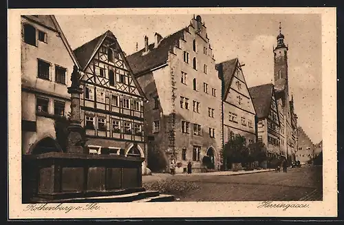 AK Rothenburg o. Tbr., Brunnen in der Herrengasse