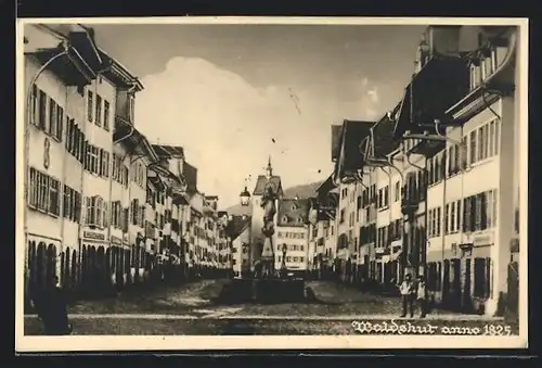 AK Waldshut, Strassenpartie anno 1825, mit Brunnen