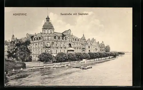 AK Konstanz, Seestrasse mit dem Seehotel