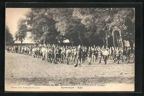 AK Villeblevin, Colonie Scolaire du XIIe Arrondissement, Gymnastique, Repos