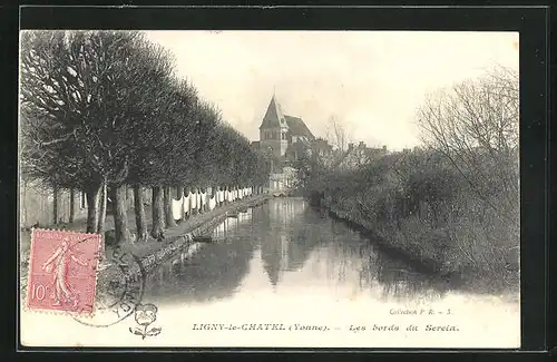 AK Ligny-le-Chatel, Les bords du serein