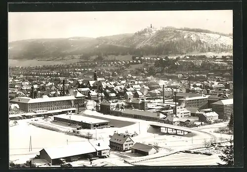 AK Ebingen auf der Schwäb. Alb, Totalansicht mit Schlossberg im Winter