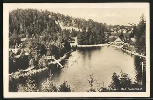 AK Füssen, Ortsansicht mit Blick auf Bad Faulenbach