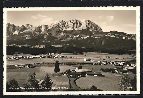 AK Oberndorf b. Kitzbühel, Wiesenschwang mit Kaisergebirge