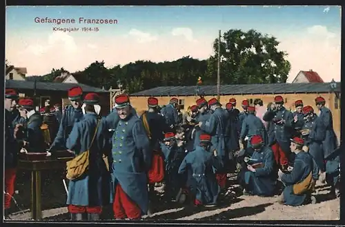 AK Kriegsgefangene Franzosen im Kriegsjahr 1914-15