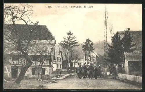 AK Traubach-le-Haut, Strassenpartie mit Ortsleben