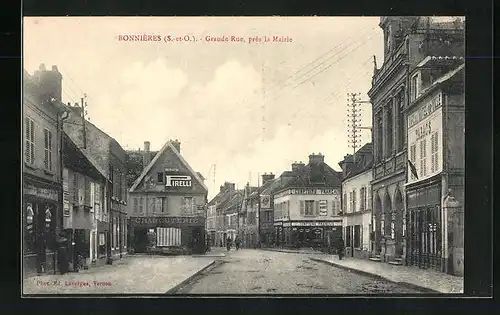 AK Bonniéres, Grande-Rue prés la Mairie