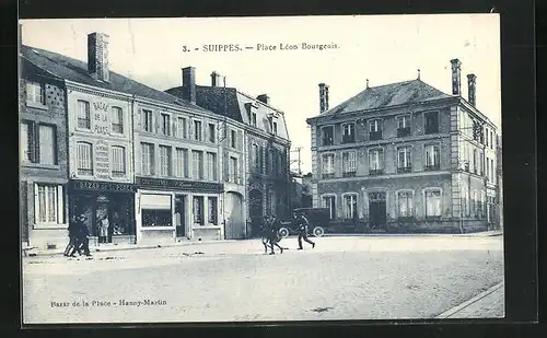 AK Suippes, Place Léon Bourgeois