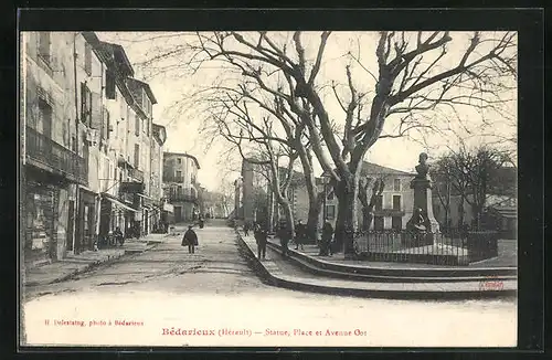 AK Bédarieux, Statue, Place et Avenue Oot