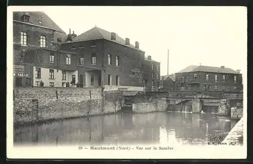 AK Hautmont, Vue sur la Sambre