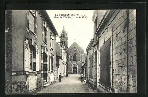 AK La Possonniere, Rue de l`Eglise