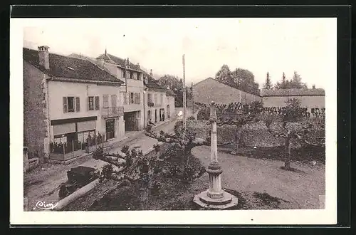 AK Thoiry, Place de l'Eglise et Hotel Léger
