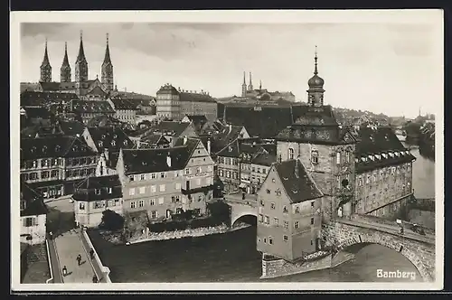 AK Bamberg, Teilansicht mit Kirche