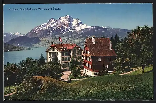 AK Vitznau, Kurhaus Grubisbalm mit Pilatus