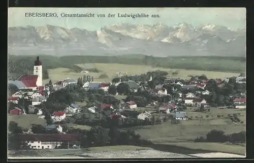 AK Ebersberg, Gesamtansicht von der Ludwigshöhe aus gesehen