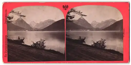 Stereo-Fotografie Fr. Unterberger, Innsbruck, Ansicht Pertisau, Achensee mit Blick zum Ort