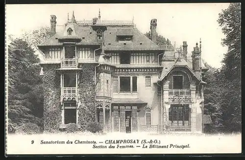 AK Champrosay, Sanatorium des Cheminots, Section des Femmes, le Batiment Principal