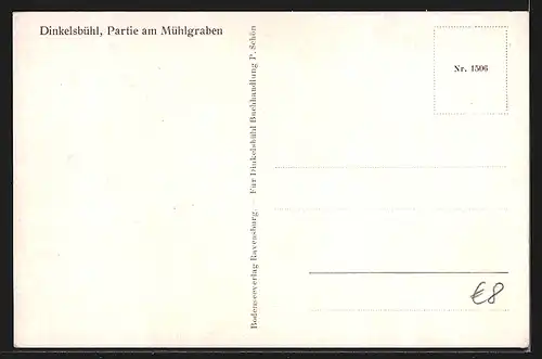 Künstler-AK J.Marschall: Dinkelsbühl, Partie am Mühlgraben