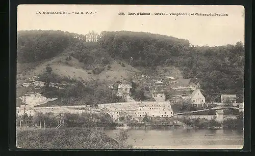 AK Orival, Vue générale et Château du Pavillon