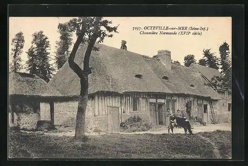 AK Octeville-sur-Mer, Chaumiere Normande