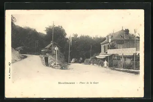 AK Moulineaux, Cafe-Restaurant an der Place de la Gare