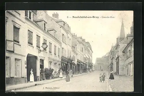 AK Neufchatel-en-Bray, Hotel Grand Cerf, Grande-Rue