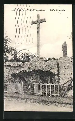 AK Torcé-en-Charnie, Grotte de Lourdes