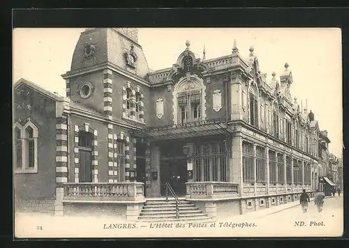 AK Langres, L`Hotel des Postes et Télégraphes