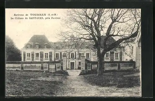 AK Saint-Ouen, Frontansicht des Schlosses mit Baum