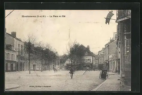 AK Montereau / S.-et-M., Place au Blé, Ortspartie, Strassenpartie