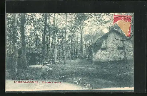 AK Lorrez-le-Bocage, Fontaine carrée