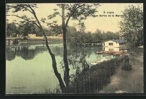 AK Lagny, Les Bords de la Marne