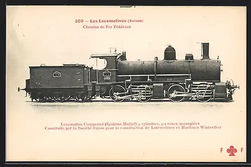 AK Chemins de Fer Fédéraux, Locomotive Compound Systeme Mallet, schweizer Eisenbahn