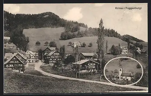 AK Krinau / Toggenburg, Teilansicht mit Kirche